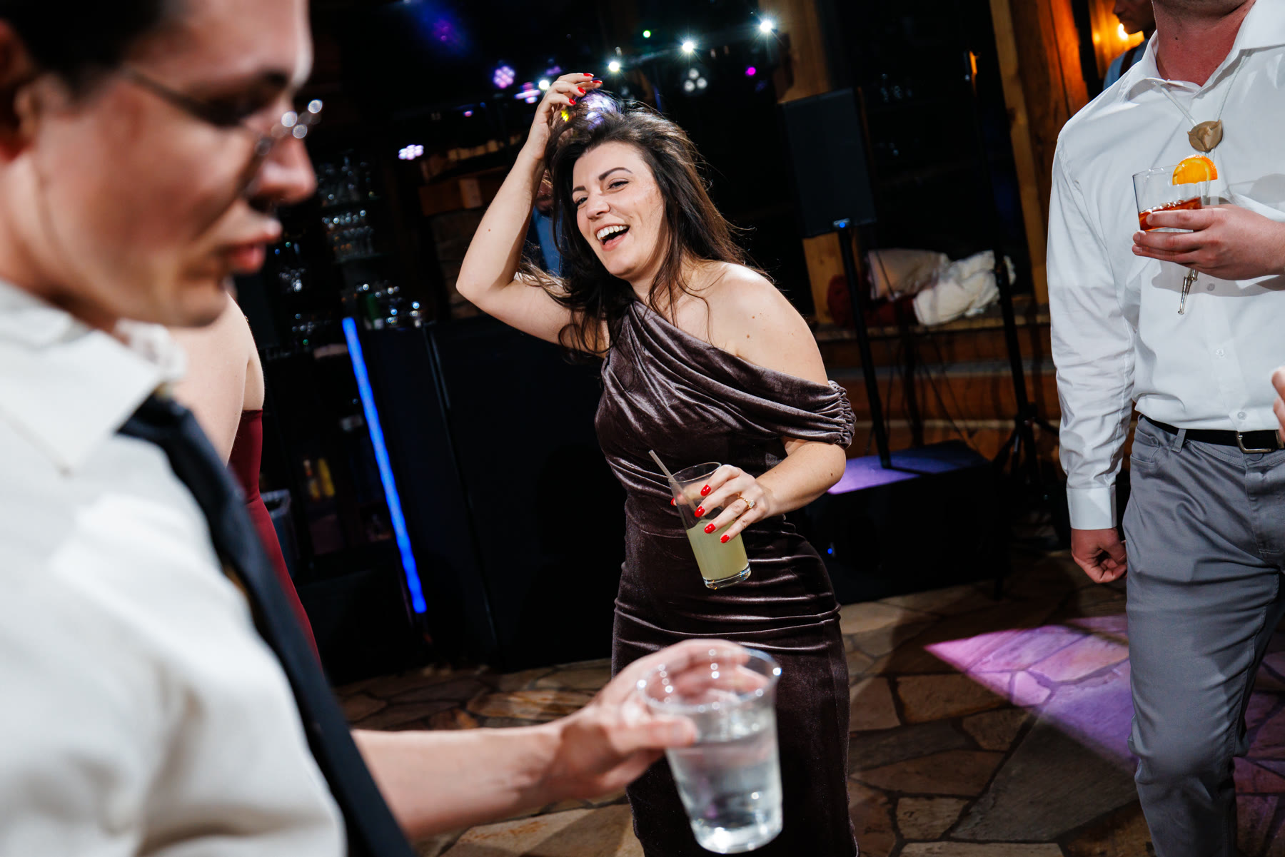Guest dancing under the lights